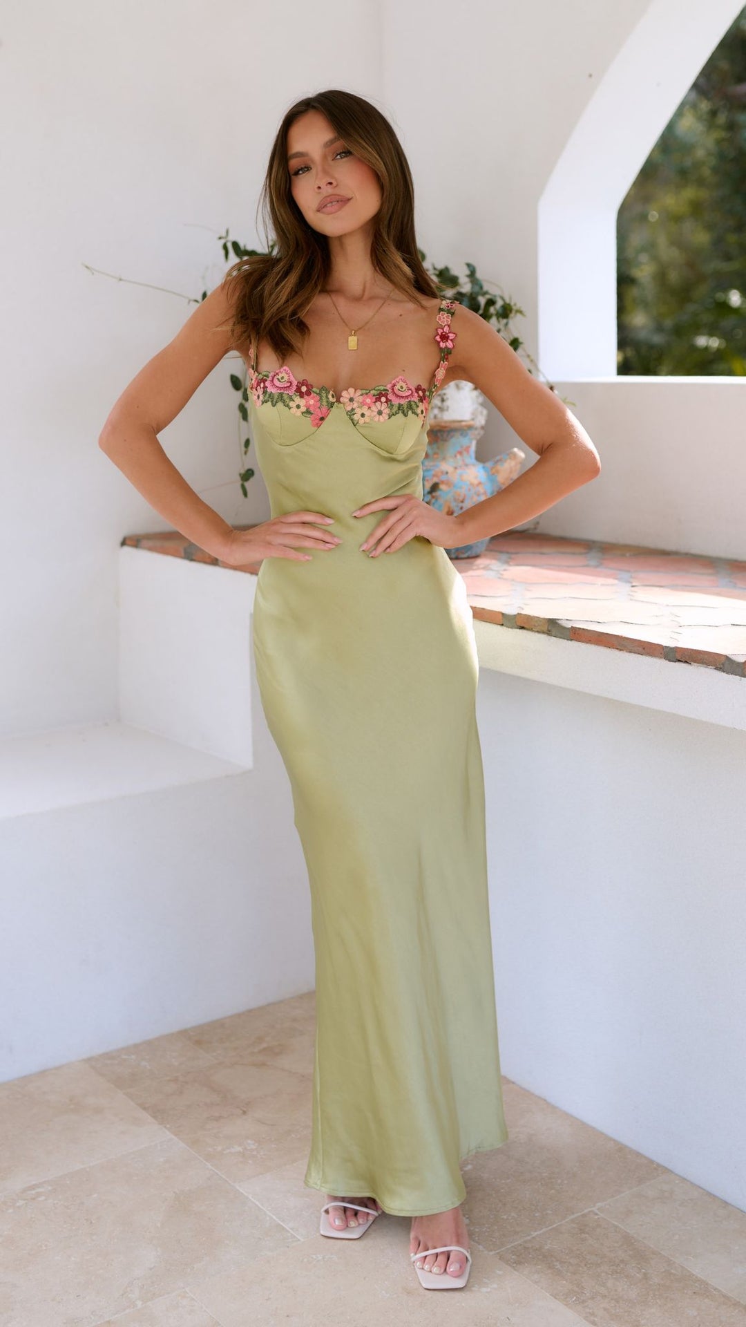 Cesi | Maxi Dress with Flower Detail