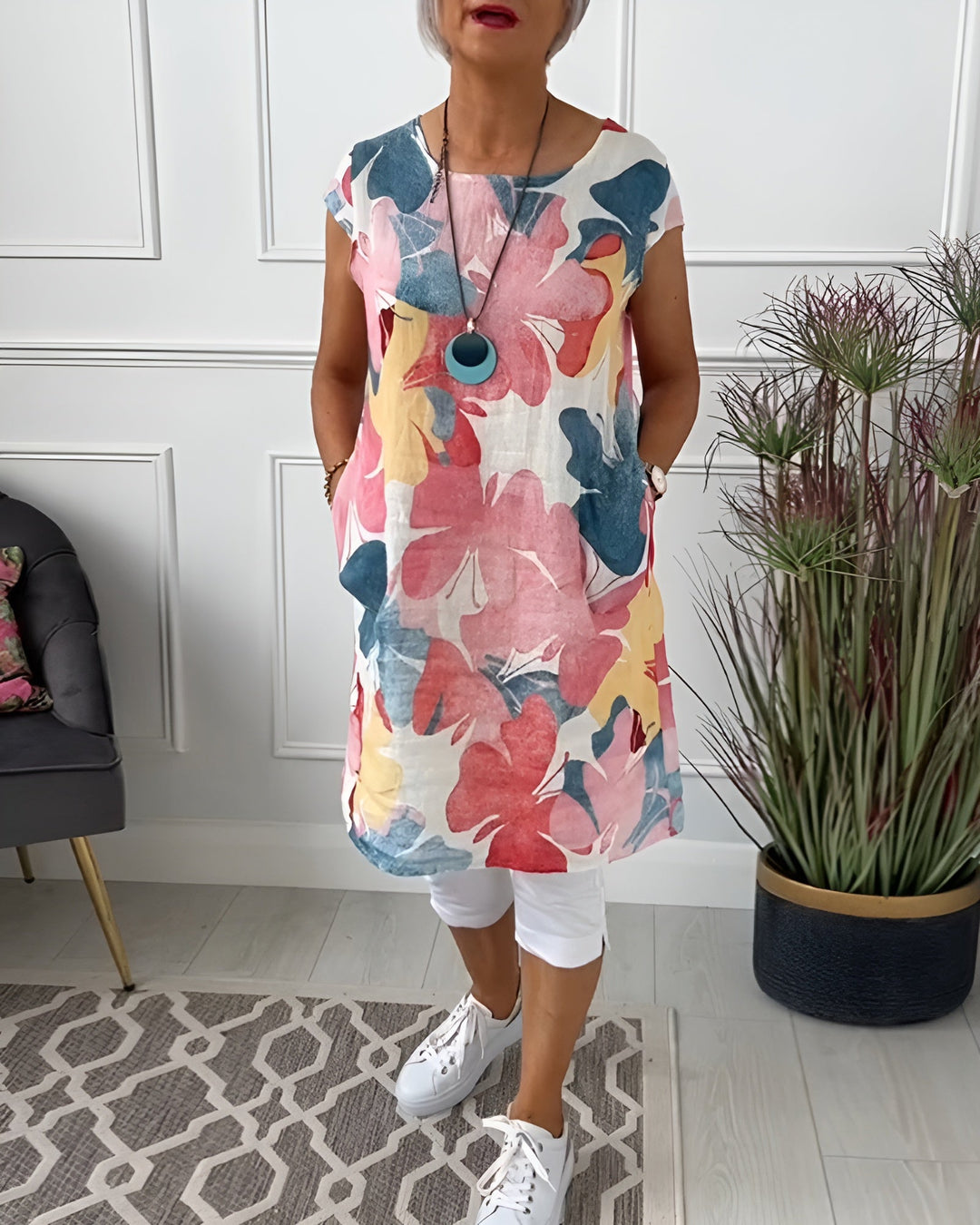 Ada | Summer floral dress for older women