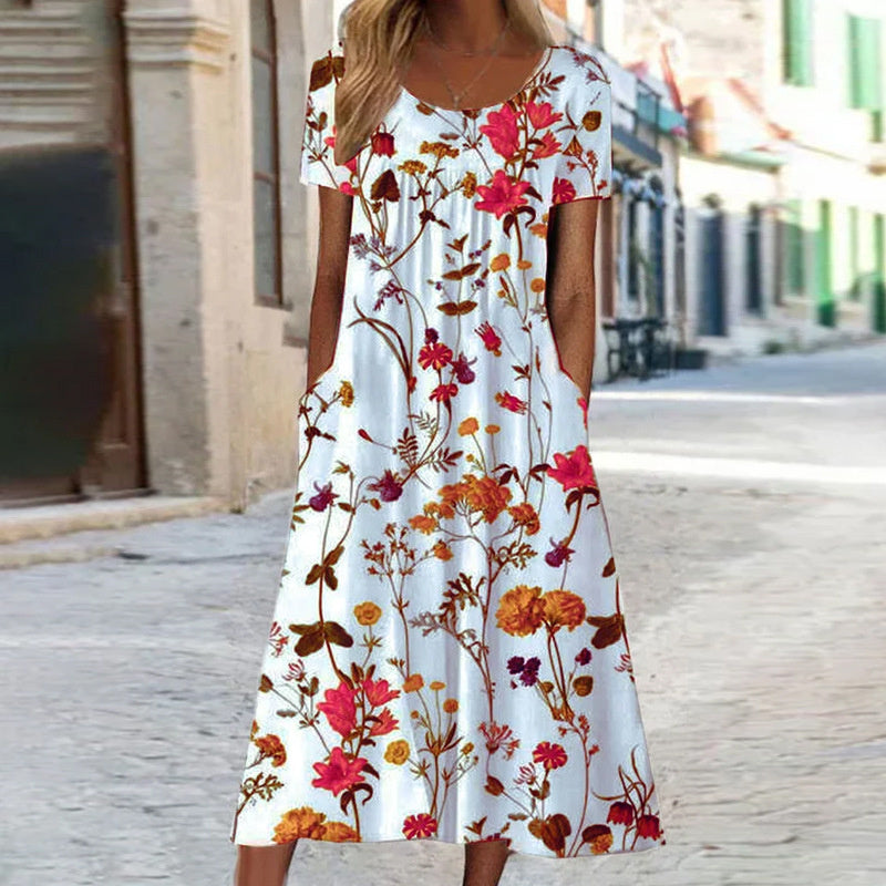 Isabel | Boho floral dress with belly cover